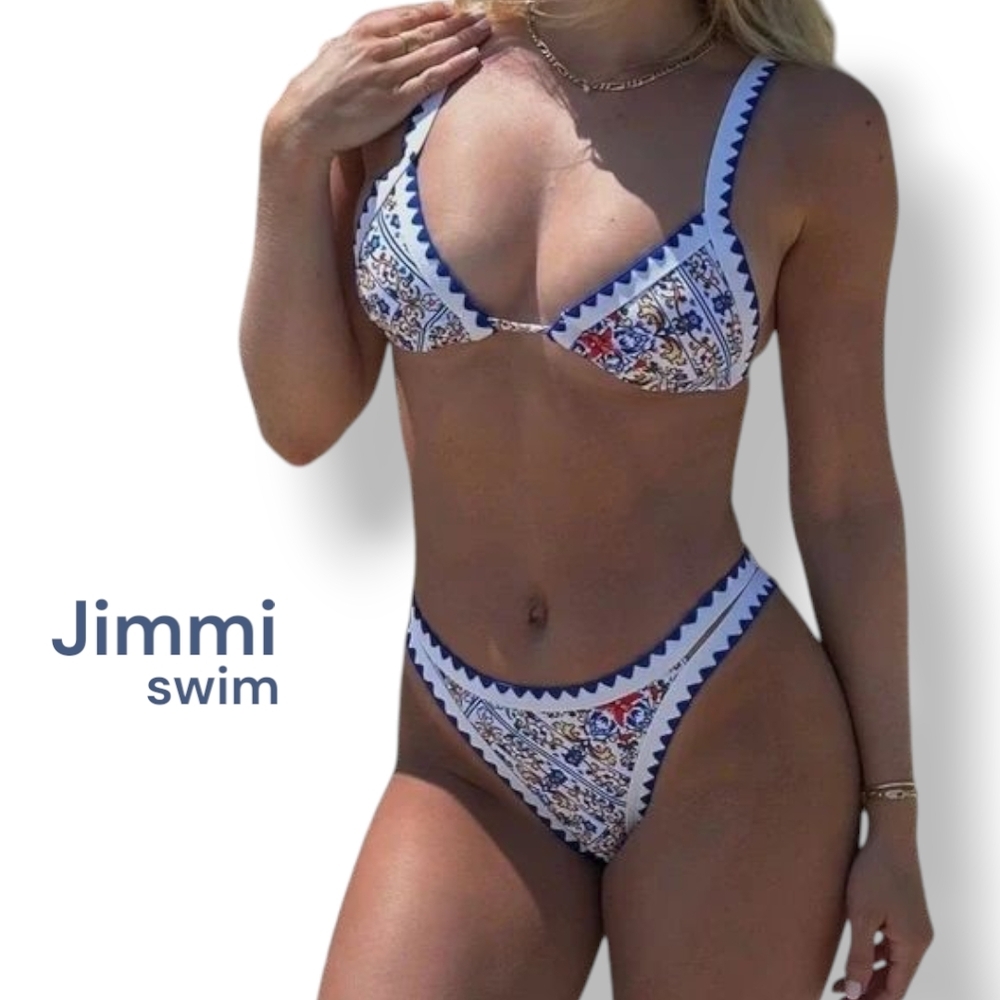 Jimmi Swim “Positano” Bikini Set — High Cut 90s Italian Coastal | NWT